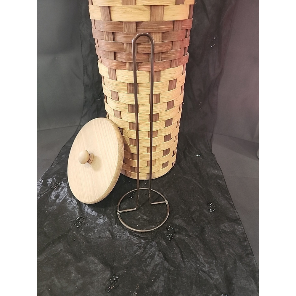 Amish Toilet Paper Holder Oak Wood 5 Roll - Picture 3 of 5